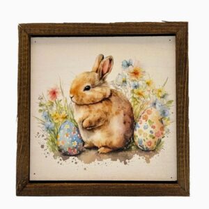 6x6 Easter Bunny Sign - Spring Easter Bunny Home Accent